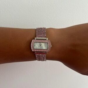 Pink Rhinestone Adrienne Quartz Watch